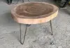  Product image 7 of the product “Low natural wood table round from suar with metal legs 